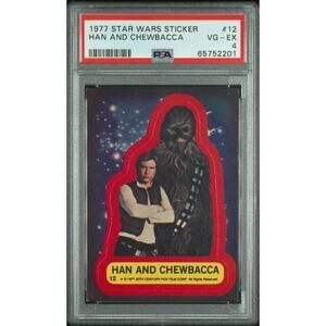 Star Wars 1977 Han and Chewbacca Sticker Card #12 PSA 4 CERT#65752201